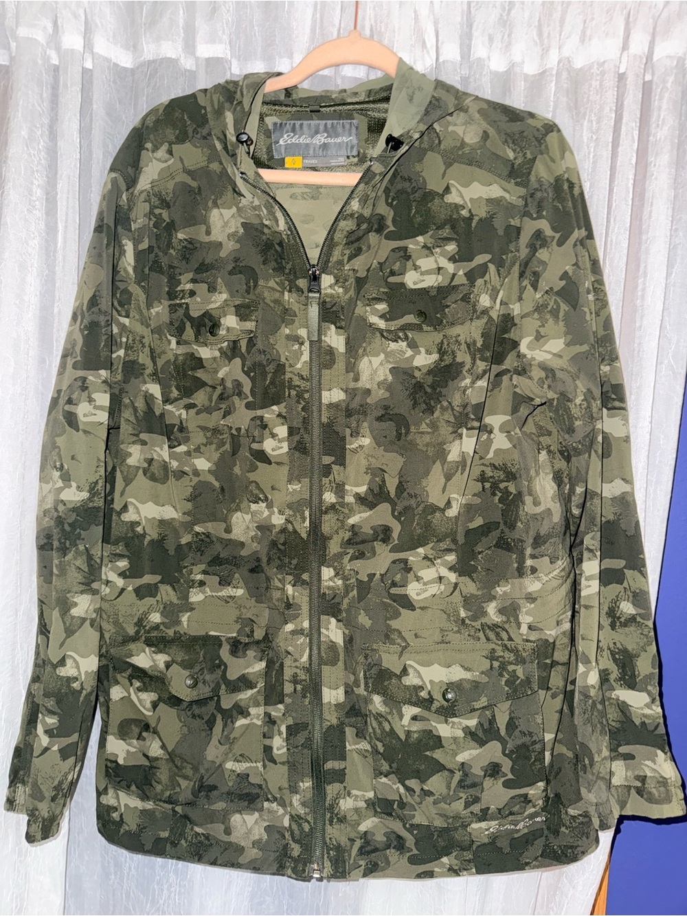 Eddie Bauer Women’s Camouflage Zip-Front Field Jacket - Olive Green